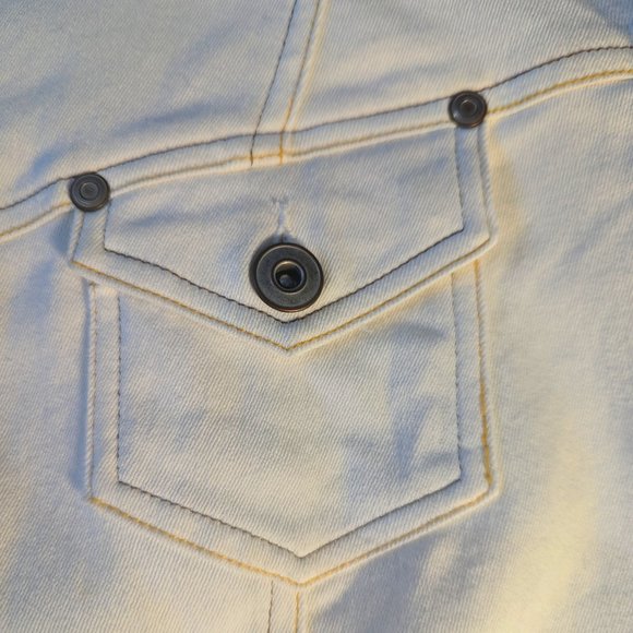 Autre Chose vintage white denim jacket with golden and brown contrast stitching - Picture 5 of 6
